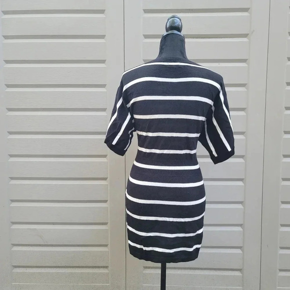 Express Women's Dress Small Black White Striped Batwing Dress Cotton Blend - Picture 8 of 8